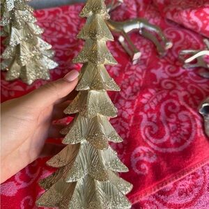 Gold Glitter Holiday Tree Decoration